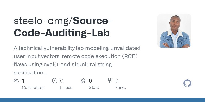 GitHub - steelo-cmg/Source-Code-Auditing-Lab: A technical vulnerability lab modeling unvalidated user input vectors, remote code…