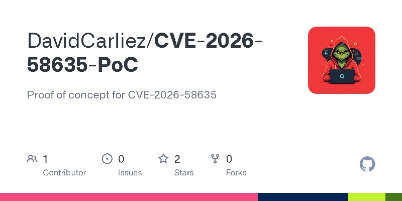 GitHub - DavidCarliez/CVE-2026-58635-PoC: Proof of concept for CVE-2026-58635