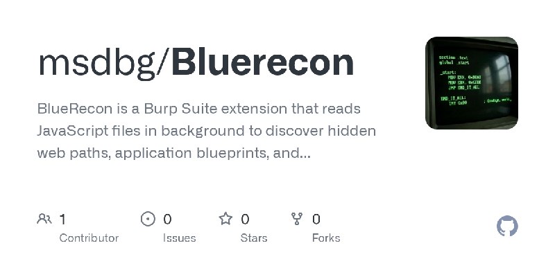 GitHub - msdbg/Bluerecon: BlueRecon is a Burp Suite extension that reads JavaScript files in background to discover hidden web…