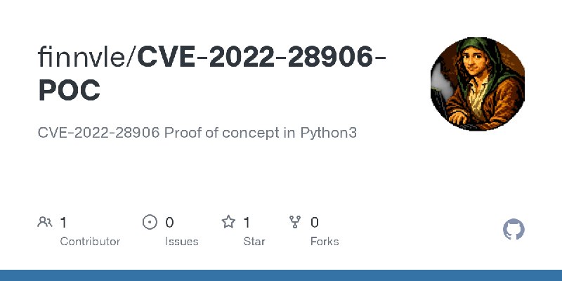 GitHub - finnvle/CVE-2022-28906-POC: CVE-2022-28906 Proof of concept in Python3