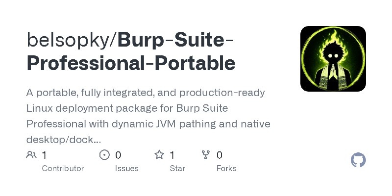 GitHub - belsopky/Burp-Suite-Professional-Portable: A portable, fully integrated, and production-ready Linux deployment package…