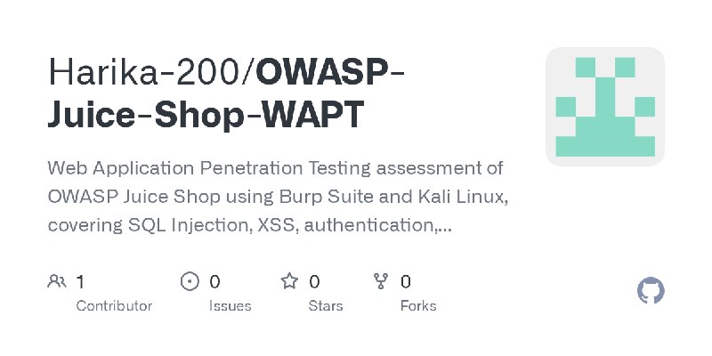 GitHub - Harika-200/OWASP-Juice-Shop-WAPT: Web Application Penetration Testing assessment of OWASP Juice Shop using Burp Suite…