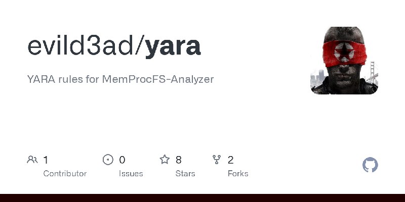 GitHub - evild3ad/yara: YARA rules for MemProcFS-Analyzer