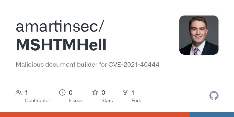 GitHub - amartinsec/MSHTMHell: Malicious document builder for CVE-2021-40444