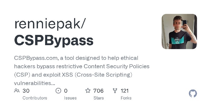 GitHub - renniepak/CSPBypass: CSPBypass.com, a tool designed to help ethical hackers bypass restrictive Content Security Policies…