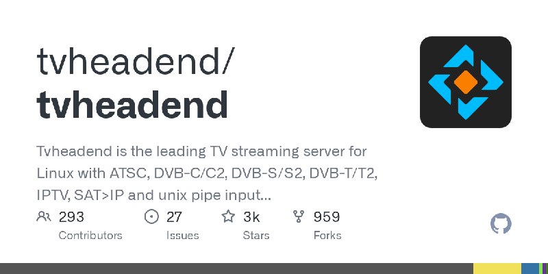 GitHub - tvheadend/tvheadend: Tvheadend is the leading TV streaming server for Linux with ATSC, DVB-C/C2, DVB-S/S2, DVB-T/T2, IPTV…