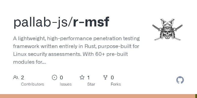 GitHub - pallab-js/r-msf: A lightweight, high-performance penetration testing framework written entirely in Rust, purpose-built…