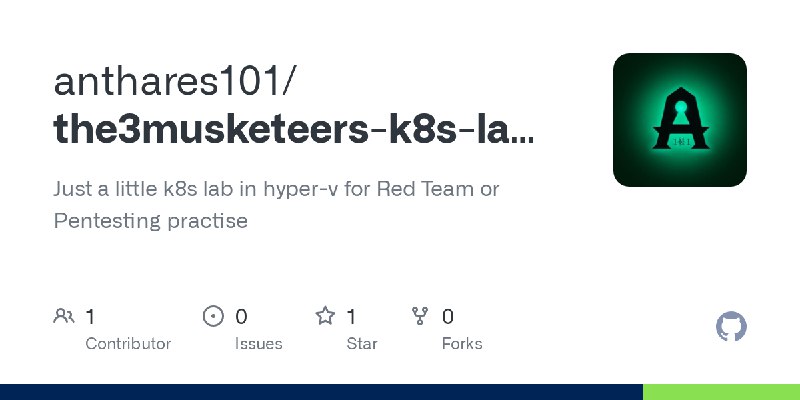 GitHub - anthares101/the3musketeers-k8s-lab-hyperv: Just a little k8s lab in hyper-v for Red Team or Pentesting practise