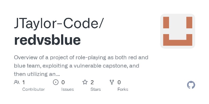 GitHub - JTaylor-Code/redvsblue: Overview of a project of role-playing as both red and blue team,  exploiting a vulnerable capstone…