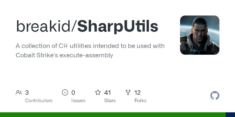 GitHub - breakid/SharpUtils: A collection of C# utilities intended to be used with Cobalt Strike's execute-assembly