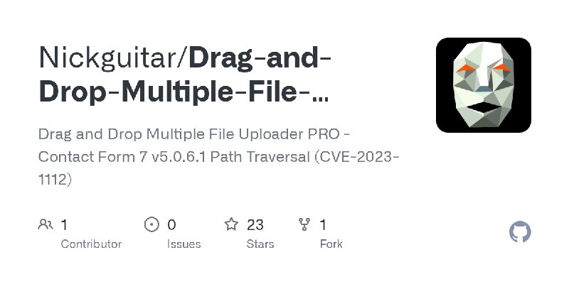 GitHub - Nickguitar/Drag-and-Drop-Multiple-File-Uploader-PRO-Path-Traversal: Drag and Drop Multiple File Uploader PRO - Contact…