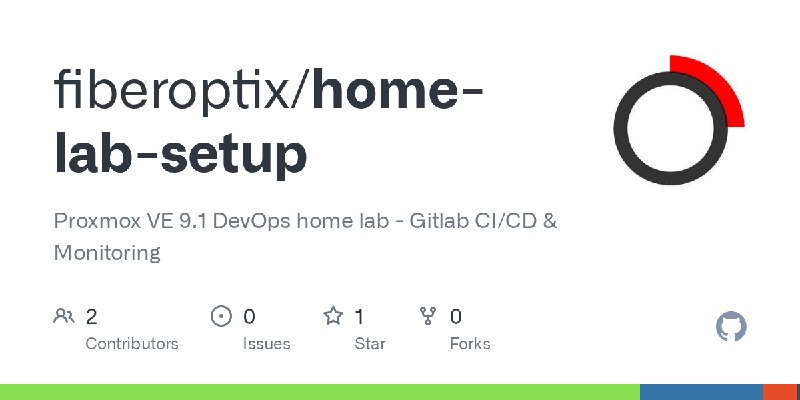 GitHub - fiberoptix/home-lab-setup: Proxmox VE 9.1 DevOps home lab - Gitlab CI/CD & Monitoring