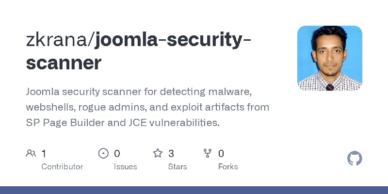 GitHub - zkrana/joomla-security-scanner: Joomla security scanner for detecting malware, webshells, rogue admins, and exploit artifacts…