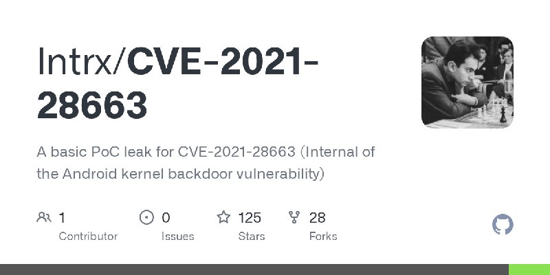 GitHub - lntrx/CVE-2021-28663: A basic PoC leak for CVE-2021-28663 (Internal of the Android kernel backdoor vulnerability)