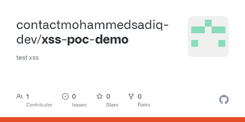 GitHub - contactmohammedsadiq-dev/xss-poc-demo: test xss