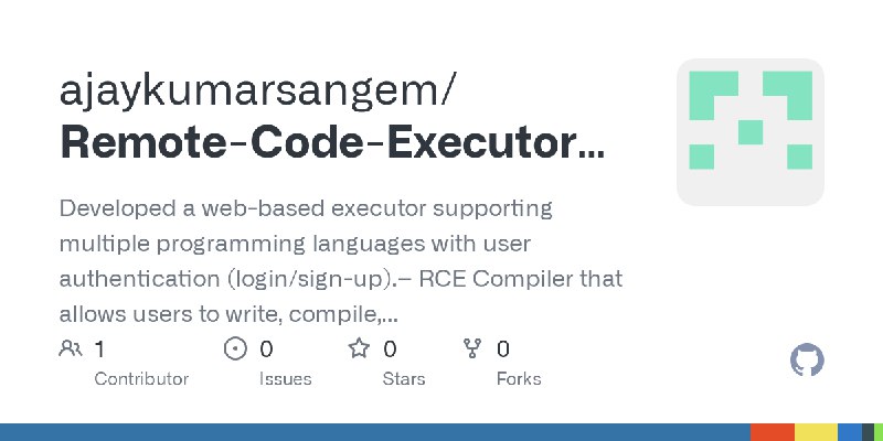 GitHub - ajaykumarsangem/Remote-Code-Executor-for-Multiple-Programming-Languages: Developed a web-based executor supporting multiple…