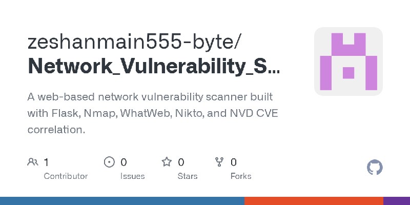 GitHub - zeshanmain555-byte/Network_Vulnerability_Scanner: A web-based network vulnerability scanner built with Flask, Nmap, WhatWeb…