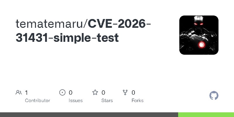 GitHub - tematemaru/CVE-2026-31431-simple-test