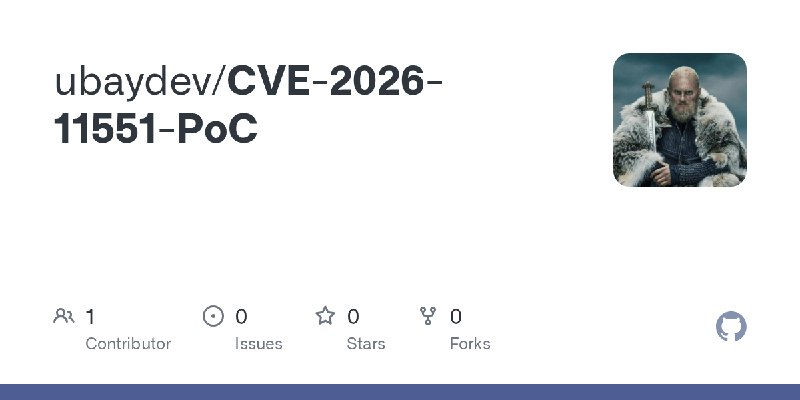 GitHub - ubaydev/CVE-2026-11551-PoC