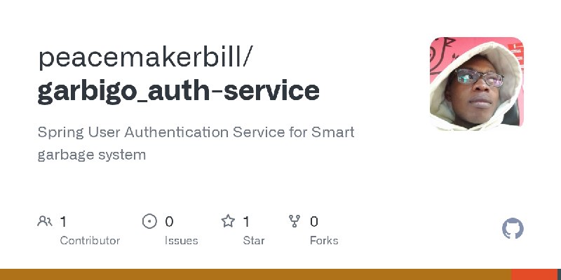 GitHub - peacemakerbill/garbigo_auth-service: Spring User Authentication Service for Smart garbage system