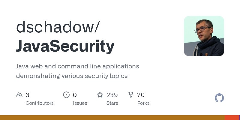 GitHub - dschadow/JavaSecurity: Java web and command line applications demonstrating various security topics