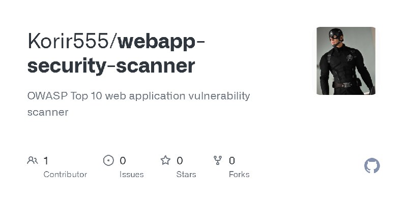 GitHub - Korir555/webapp-security-scanner: OWASP Top 10 web application vulnerability scanner