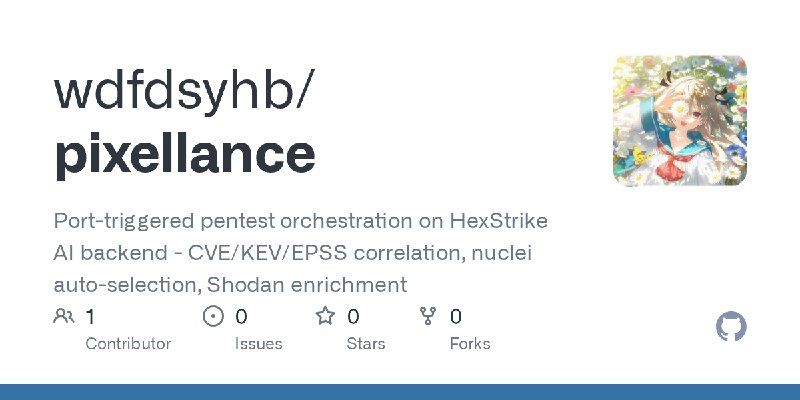 GitHub - wdfdsyhb/pixellance: Port-triggered pentest orchestration on HexStrike AI backend - CVE/KEV/EPSS correlation, nuclei auto…