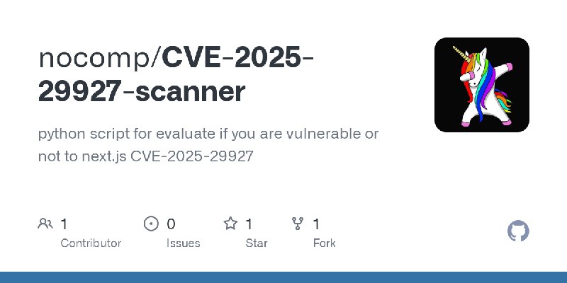 GitHub - nocomp/CVE-2025-29927-scanner: python script for evaluate if you are vulnerable or not to next.js CVE-2025-29927