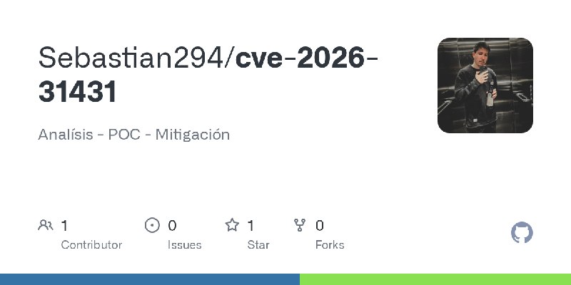 GitHub - Sebastian294/cve-2026-31431: Analísis - POC - Mitigación