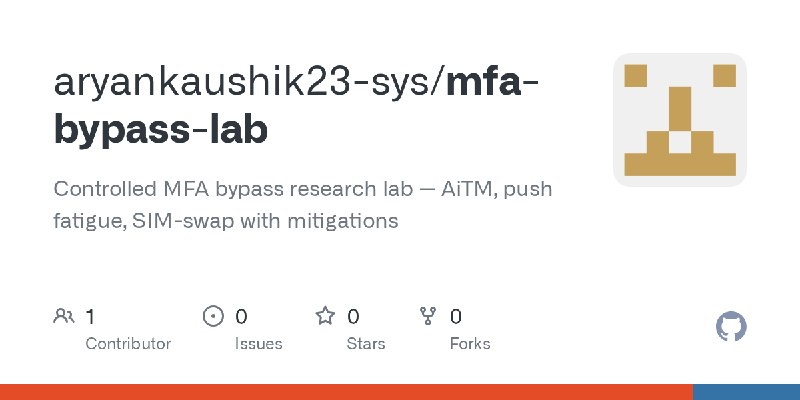 GitHub - aryankaushik23-sys/mfa-bypass-lab: Controlled MFA bypass research lab — AiTM, push fatigue, SIM-swap with mitigations