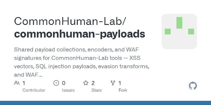GitHub - CommonHuman-Lab/commonhuman-payloads: Shared payload collections, encoders, and WAF signatures for CommonHuman-Lab tools…