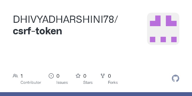 GitHub - DHIVYADHARSHINI78/csrf-token