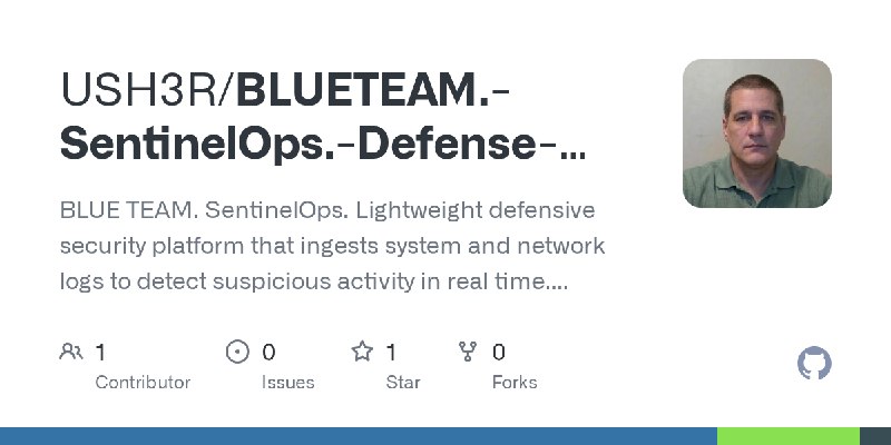 GitHub - USH3R/BLUETEAM.-SentinelOps.-Defense-Detection-System-Dashboard: BLUE TEAM. SentinelOps. Lightweight defensive security…