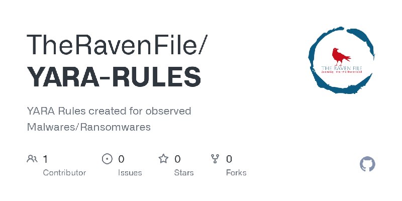 GitHub - TheRavenFile/YARA-RULES: YARA Rules created for observed Malwares/Ransomwares