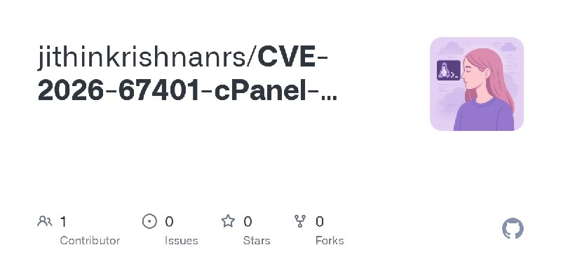 GitHub - jithinkrishnanrs/CVE-2026-67401-cPanel-EmailTrack-SQLi