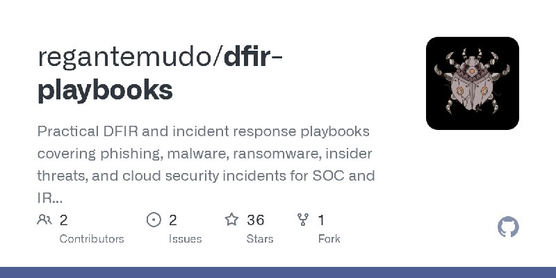 GitHub - regantemudo/dfir-playbooks: Practical DFIR and incident response playbooks covering phishing, malware, ransomware, insider…