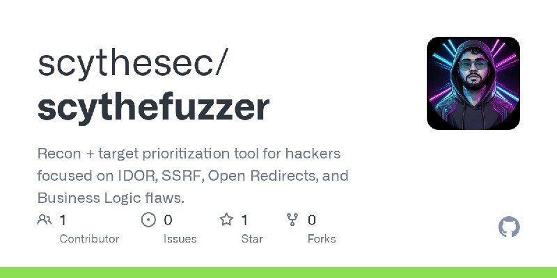 GitHub - scythesec/scythefuzzer: Recon + target prioritization tool for hackers focused on IDOR, SSRF, Open Redirects, and Business…