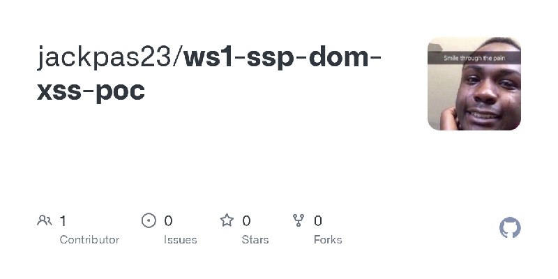 GitHub - jackpas23/ws1-ssp-dom-xss-poc