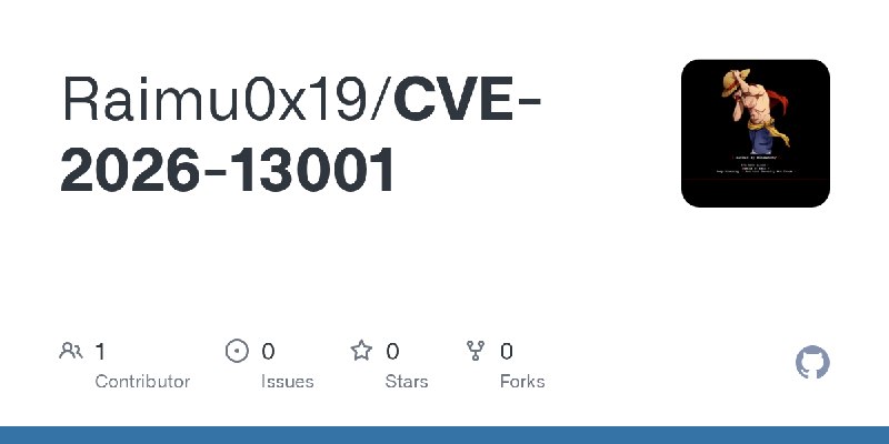GitHub - Raimu0x19/CVE-2026-13001