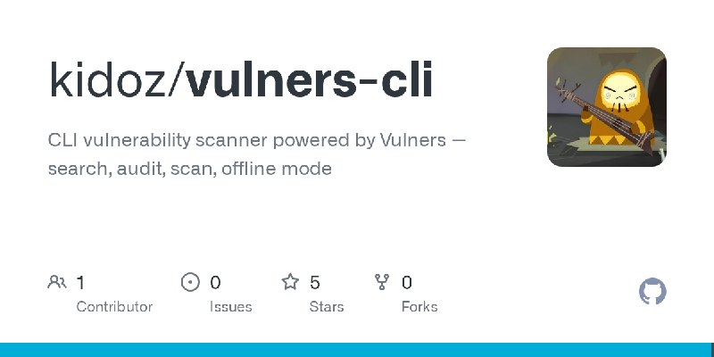 GitHub - kidoz/vulners-cli: CLI vulnerability scanner powered by Vulners — search, audit, scan, offline mode