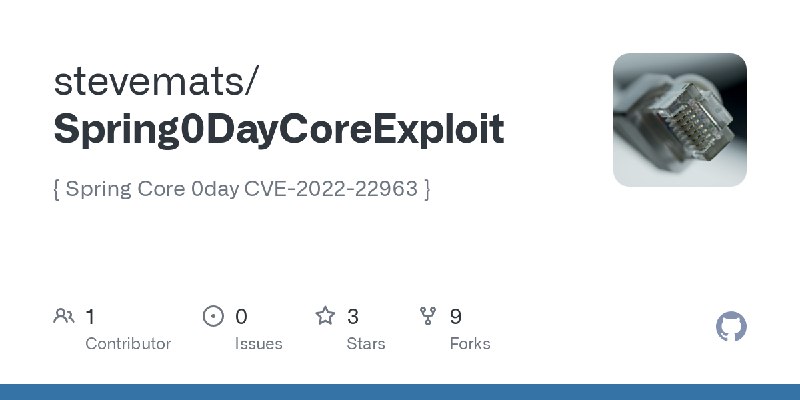 GitHub - stevemats/Spring0DayCoreExploit: { Spring Core 0day CVE-2022-22963 }