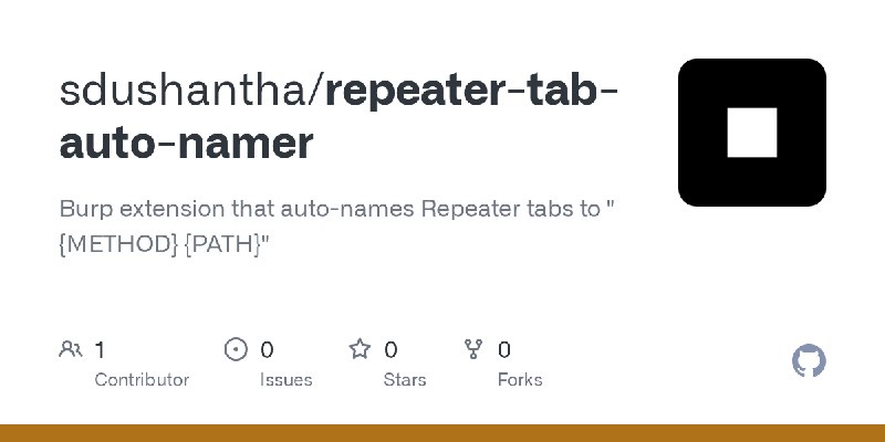 GitHub - sdushantha/repeater-tab-auto-namer: Burp extension that auto-names Repeater tabs to 