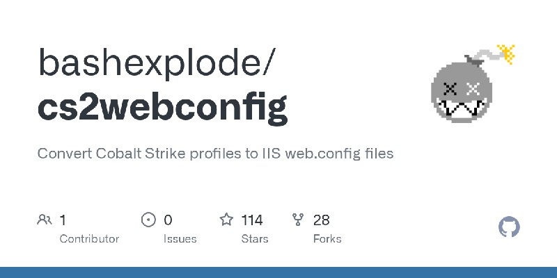 GitHub - bashexplode/cs2webconfig: Convert Cobalt Strike profiles to IIS web.config files