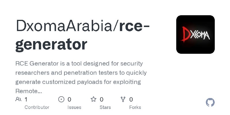 GitHub - DxomaArabia/rce-generator: RCE Generator is a tool designed for security researchers and penetration testers to quickly…