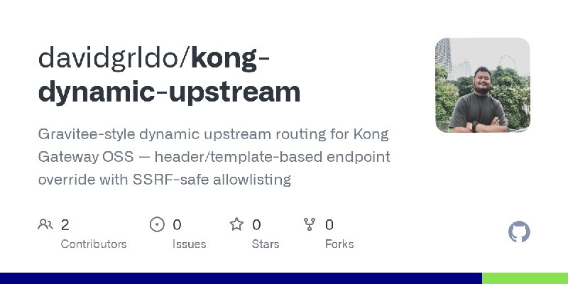 GitHub - davidgrldo/kong-dynamic-upstream: Gravitee-style dynamic upstream routing for Kong Gateway OSS — header/template-based…