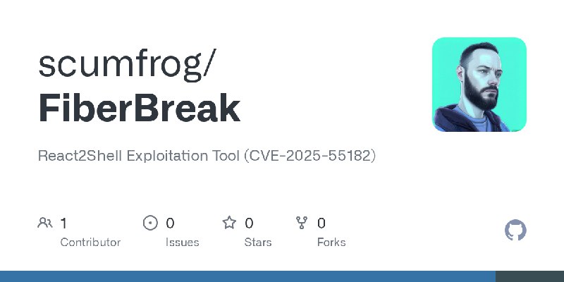 GitHub - scumfrog/FiberBreak: React2Shell Exploitation Tool (CVE-2025-55182)