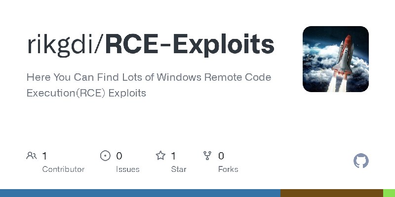 GitHub - rikgdi/RCE-Exploits: Here You Can Find Lots of Windows Remote Code Execution(RCE) Exploits