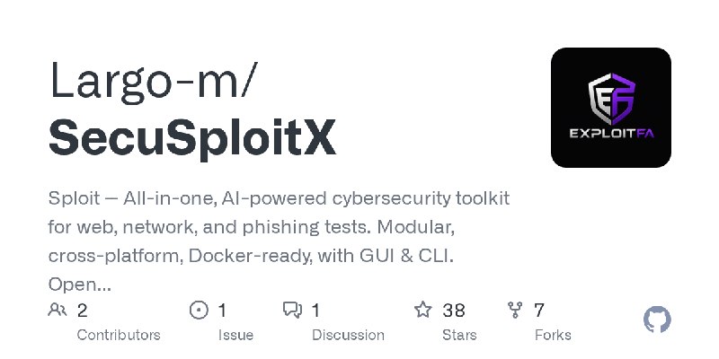 GitHub - Largo-m/SecuSploitX: Sploit -- All-in-one, AI-powered cybersecurity toolkit for web, network, and phishing tests.   Modular…