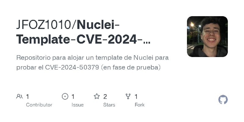 GitHub - JFOZ1010/Nuclei-Template-CVE-2024-50379: Repositorio para alojar un template de Nuclei para probar el CVE-2024-50379 (en…
