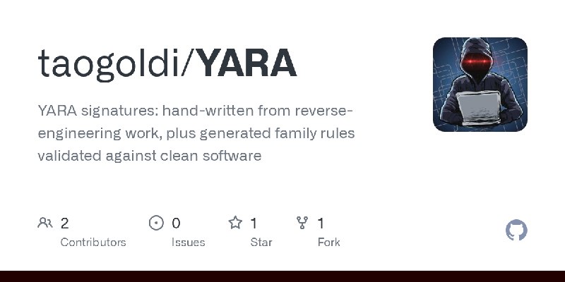 GitHub - taogoldi/YARA: YARA signatures: hand-written from reverse-engineering work, plus generated family rules validated against…